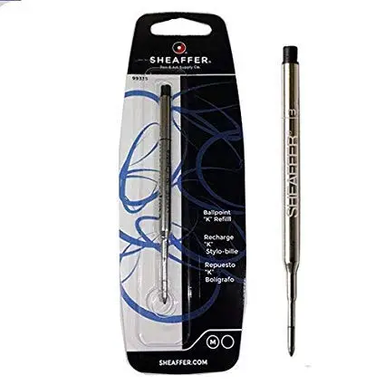 Pacote com 3 – Refil de caneta esferográfica Sheaffer K, ponta média, tinta preta (SHF99335) da Sheaffer