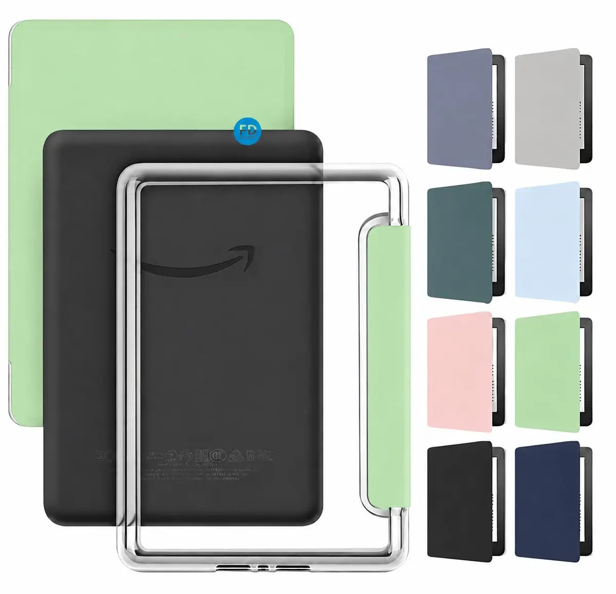 Capa Capinha Case para Kindle 11ª Geração 2024 e 2022 (C2V2L3 e RS23CV) de 6 Polegadas com Função Ativa e Desativa e Fundo em Acrílico (Verde Claro) - 1