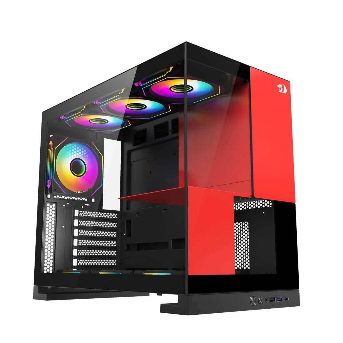 Gabinete Gamer Redragon Eternal Preto e Vermelho Sem Fans CA-612BR - 1