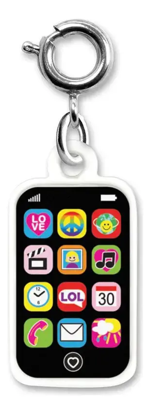 Pingente de base metálica Charm It Smartphone y desenho do smartphone x 3cm de altura - 1