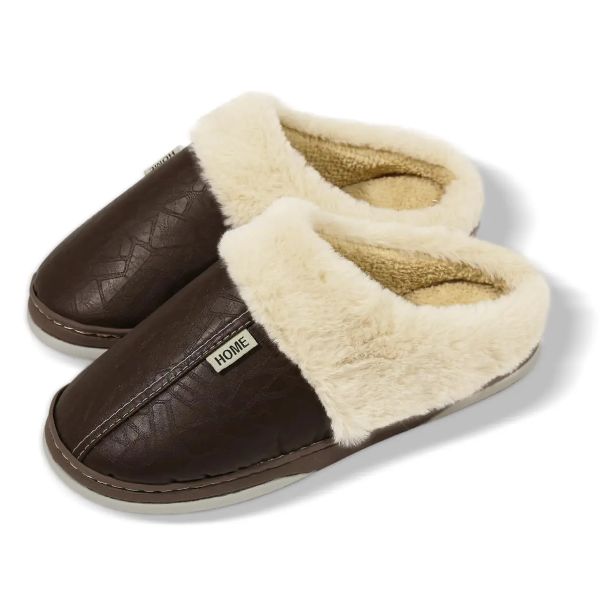 BEMMY Pantufas Masculinas, Chinelo de Algodão Impermeáveis, Macias e Felpudas, Antiderrapantes e Aconchegantes. (Recomendado Escolher 1 Tamanhos Maiores).