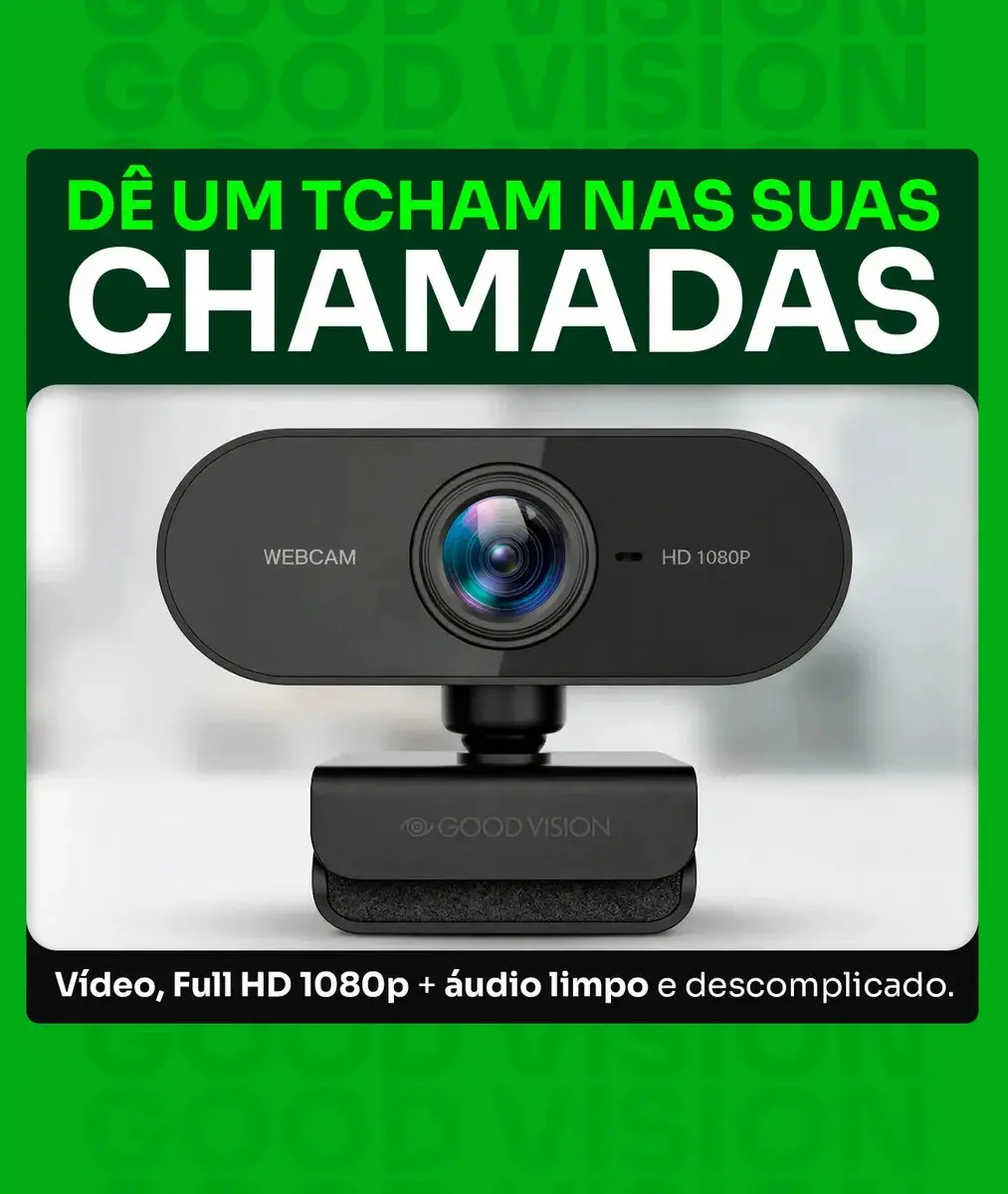 Webcam Camera Full Hd Zoom 1080p 360 Graus Videoconferencia Streamcam Web Cam Entrada Usb 2.0 Com Microfone- GoodVision thumbnail 2