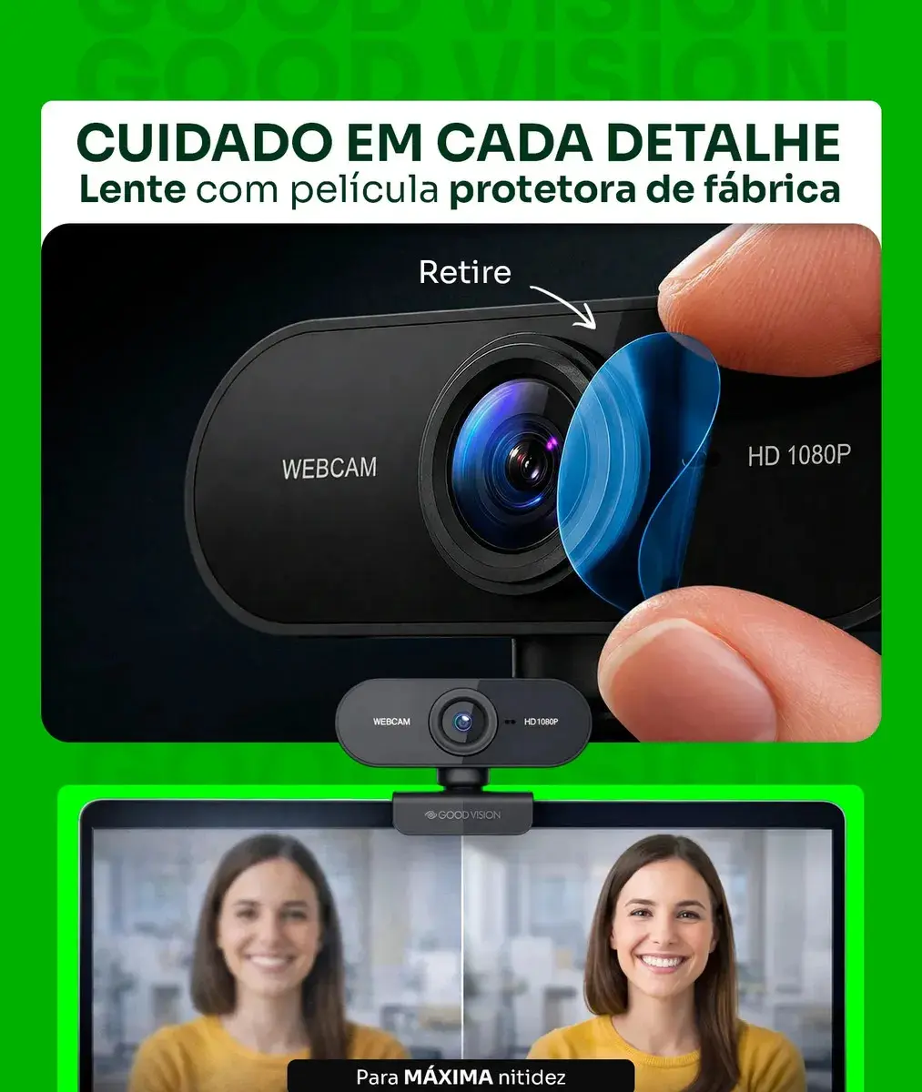Webcam Camera Full Hd Zoom 1080p 360 Graus Videoconferencia Streamcam Web Cam Entrada Usb 2.0 Com Microfone- GoodVision thumbnail 4
