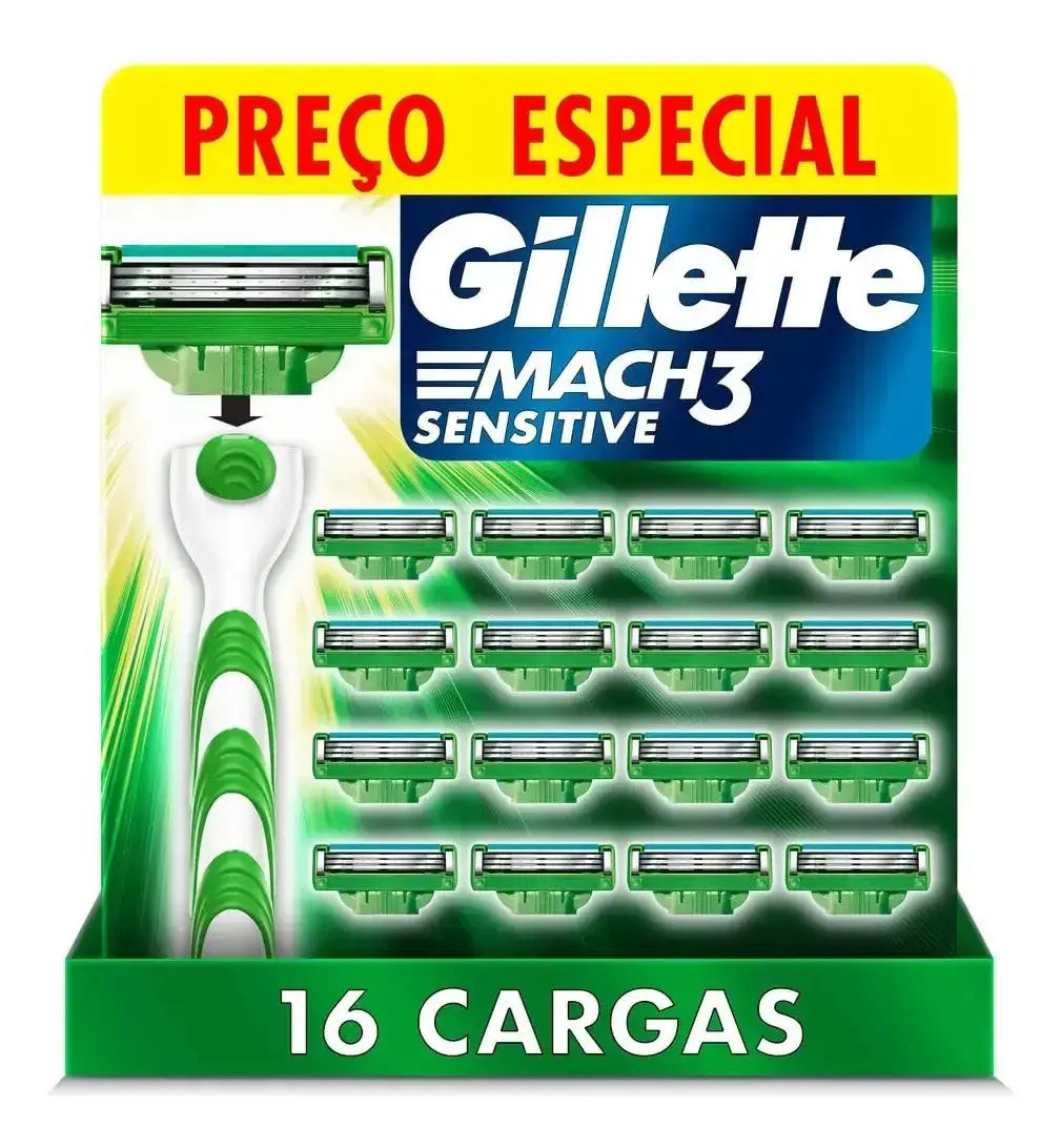 Carga Para Lâmina De Barbear Gillette Mach3 Sensitive 16 Und