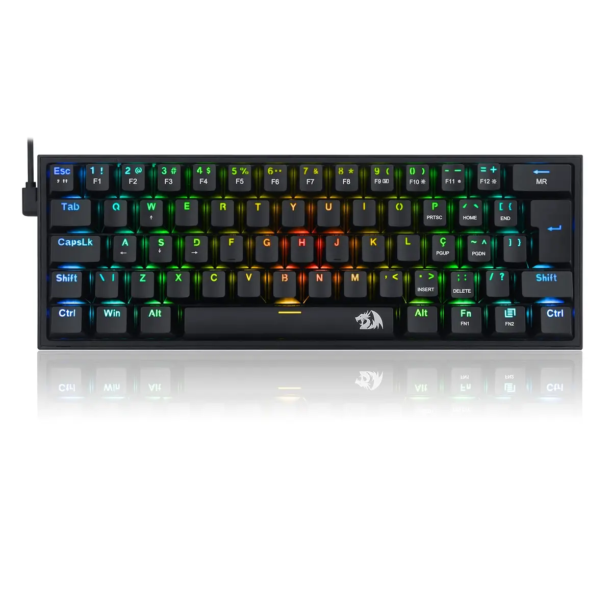 Redragon TECLADO MECANICO GAMER FIZZ RGB PRETO SWITCH VERMELHO