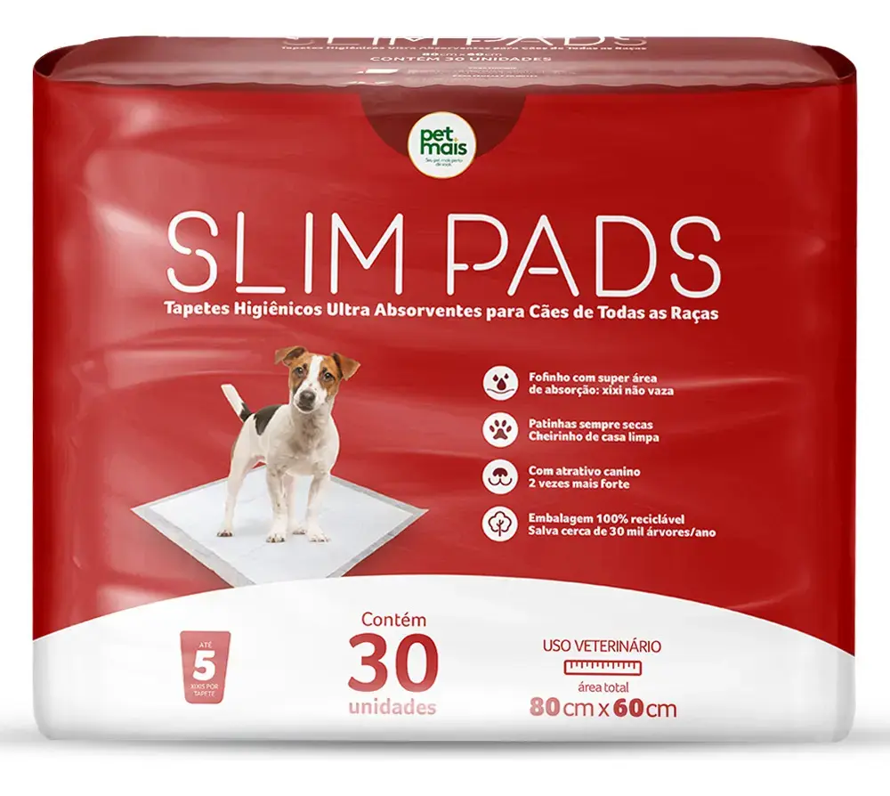 Tapete Higiênico Efficient Slim Pads 80x60cm 30 unidades Petmais - 1