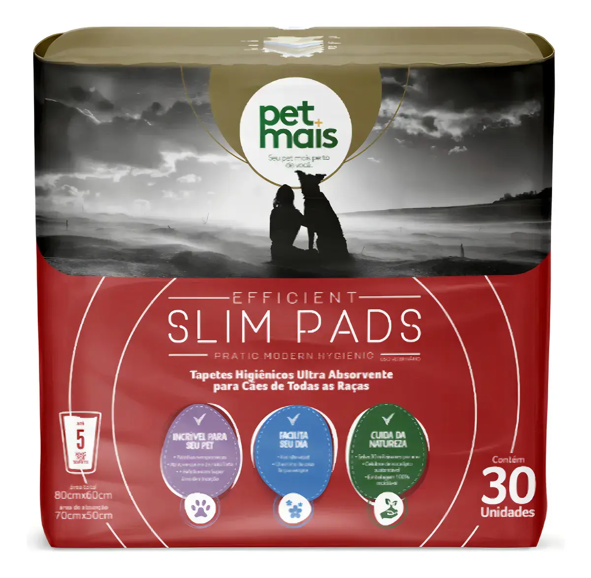 Tapete Higiênico Efficient Slim Pads 80x60cm 30 unidades Petmais thumbnail 2