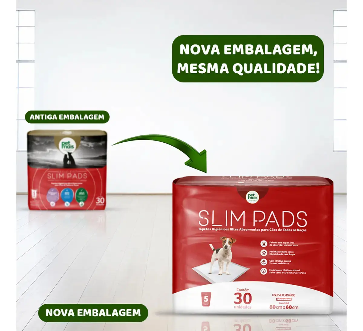 Tapete Higiênico Efficient Slim Pads 80x60cm 30 unidades Petmais thumbnail 6