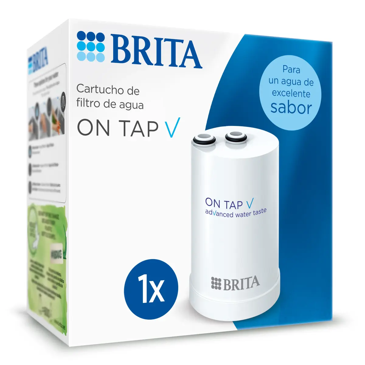 Filtro BRITA On Tap V | 1 a 4 unidades | Compatível com sistema BRITA On Tap | Filtra até 600L | Reduz cloro, microplásticos e contaminantes | Mantém minerais | Instalação rápida | Sem BPA | Tecnologia de microfiltração