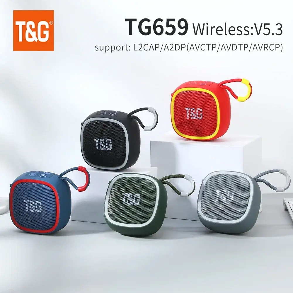 Tg659 mini alto-falante bluetooth poderoso sem fio tws bluetooth 5.3 caixa de som alta fidelidade suporte cartão tf rádio - 1