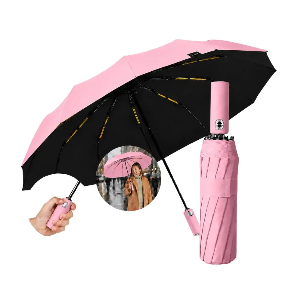 Guarda Chuva Automático Reforçado Antivento Blackout com Proteção UV