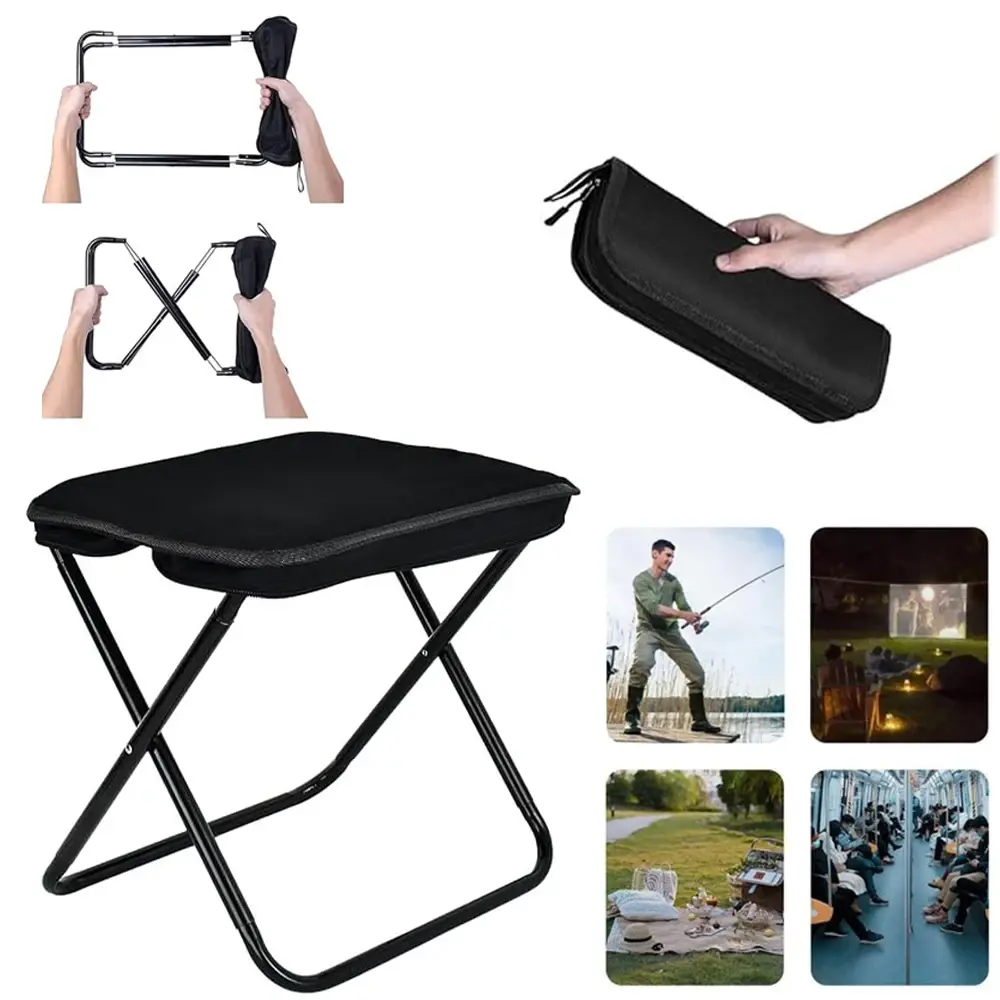 Banquinho Portatil de Aluminio Dobravel Com Bolsa Facil de Transportar Para Acampamentos Festas ao Ar Livre e Eventos Esportivos