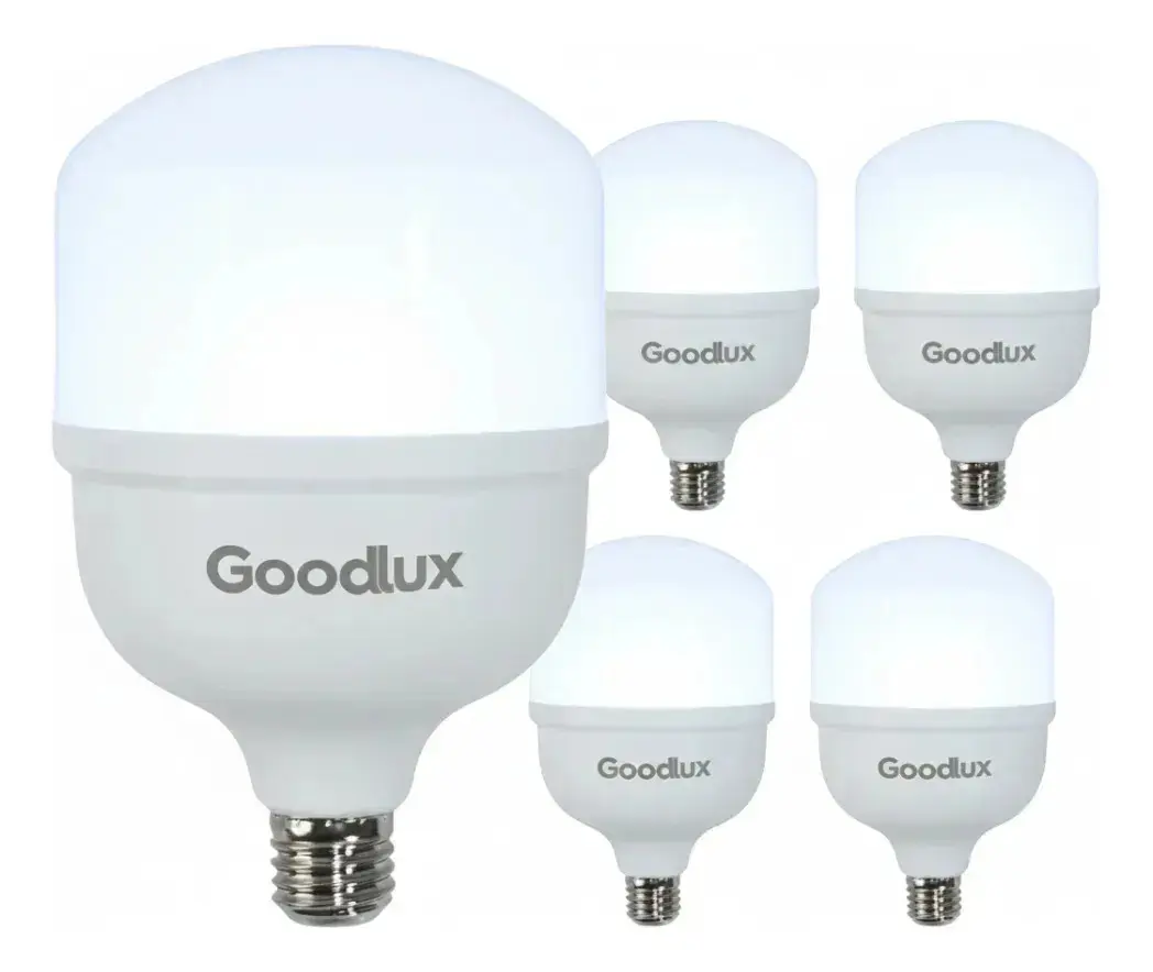 Kit 5 Lampada Led 40w Bulbo 6500k Branco Frio Alta Potência Bivolt 110v 220v Goodlux - 1