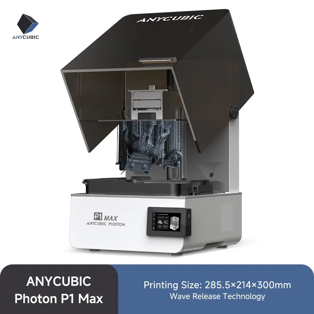 Impressora 3D ANYCUBIC Photon P1 Max 12K Mono LCD com Volume de Impressão de 18.3L e Tecnologia de Liberação por Ondas