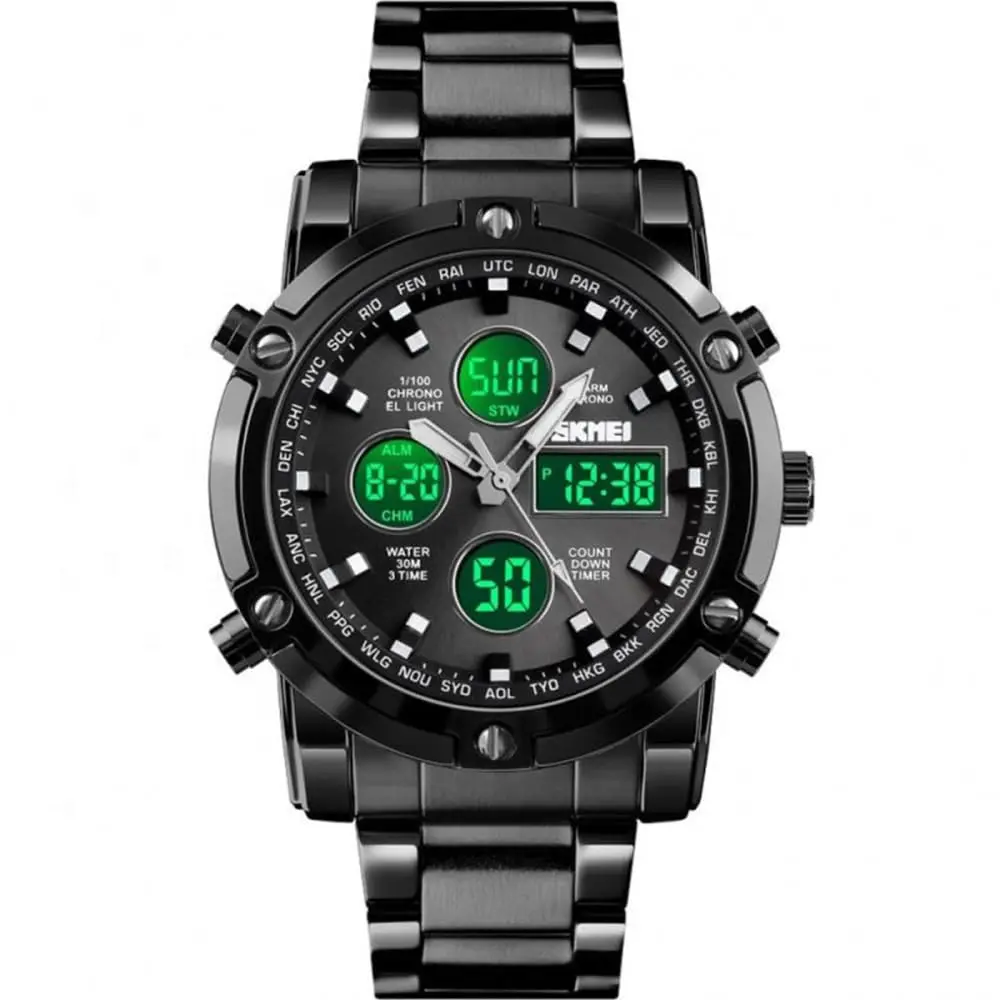 Relógio Masculino Skm 1389 Á Prova D'água 30m Digital Esporte Luxo Preto