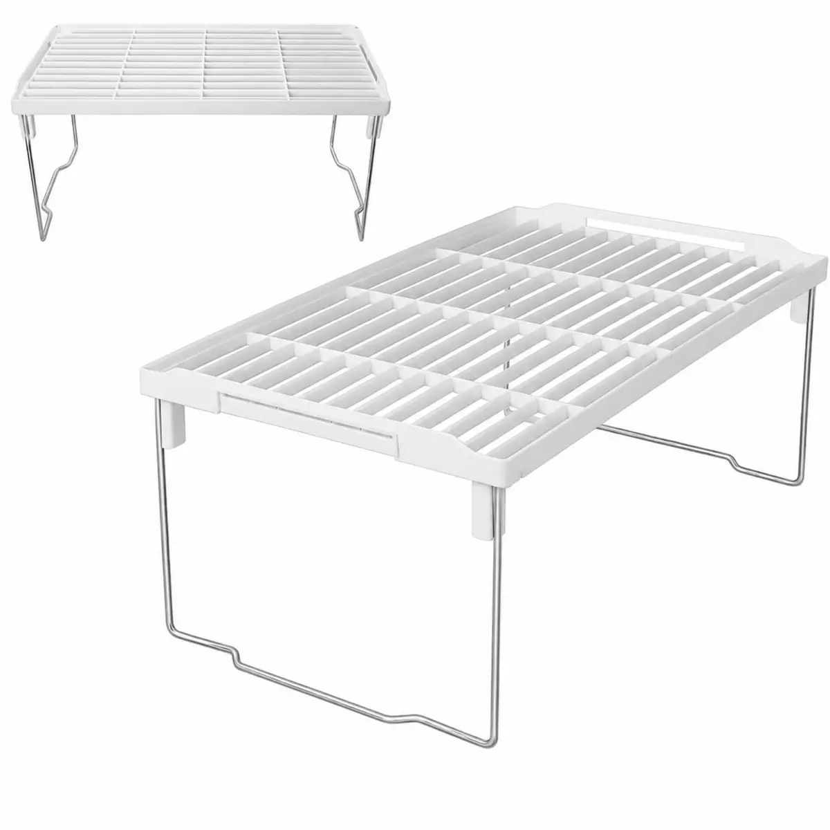 Prateleira Extensível Organizador Dobravel Flexível Armário Multiuso para diversos ambientes Cozinha 38cm x 23,5cm x 18cm - Vende Mais (Prateleira Flexível Branca)