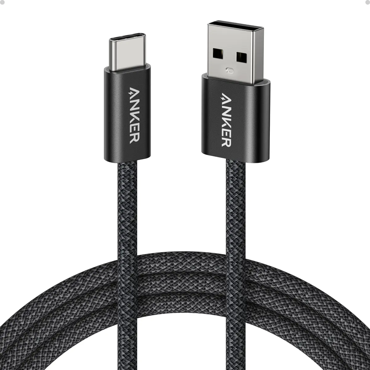 Anker Zolo Cabo USB para USB-C(tipo C), Carplay Cabo para Carro, 1 m | Carregamento Rápido Turbo, Trançado Sustentável, para iPhone 18/17/16/15, Samsung, Xiaomi, Motorola, iPad, Kindle, Preto - 1