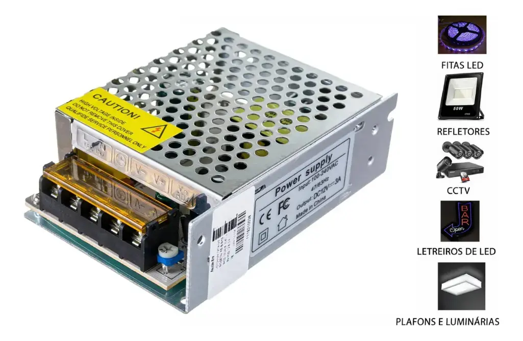 Fonte Chaveada 12v 10a Para Camera De Segurança
