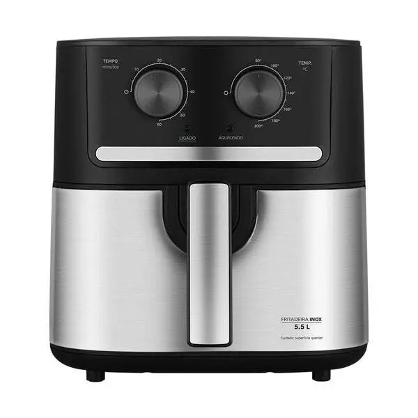 Fritadeira Air Fryer 5 5l Cyclone Preto E Inox Midea Fm55s1 -