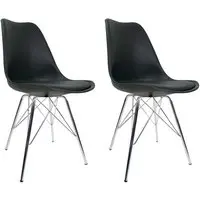 Conjunto Com 2 Cadeiras Tower Cromado E Preto