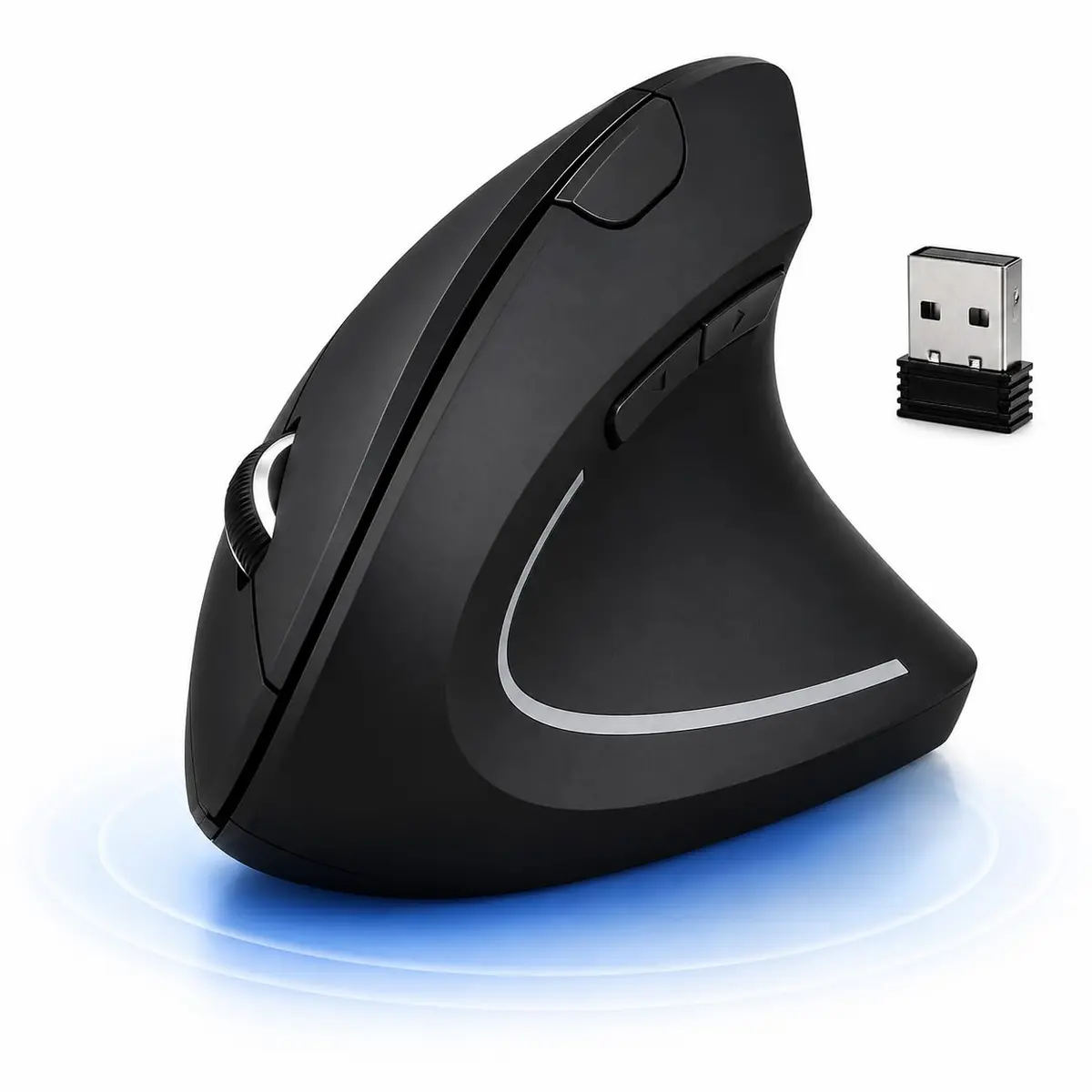 Mouse Vertical Ergonômico Sem Fio Bluetooth 2.4GHz Recarregável | Recarregável USB, Ajuste de DPI, Compatível com Windows Mac Linux