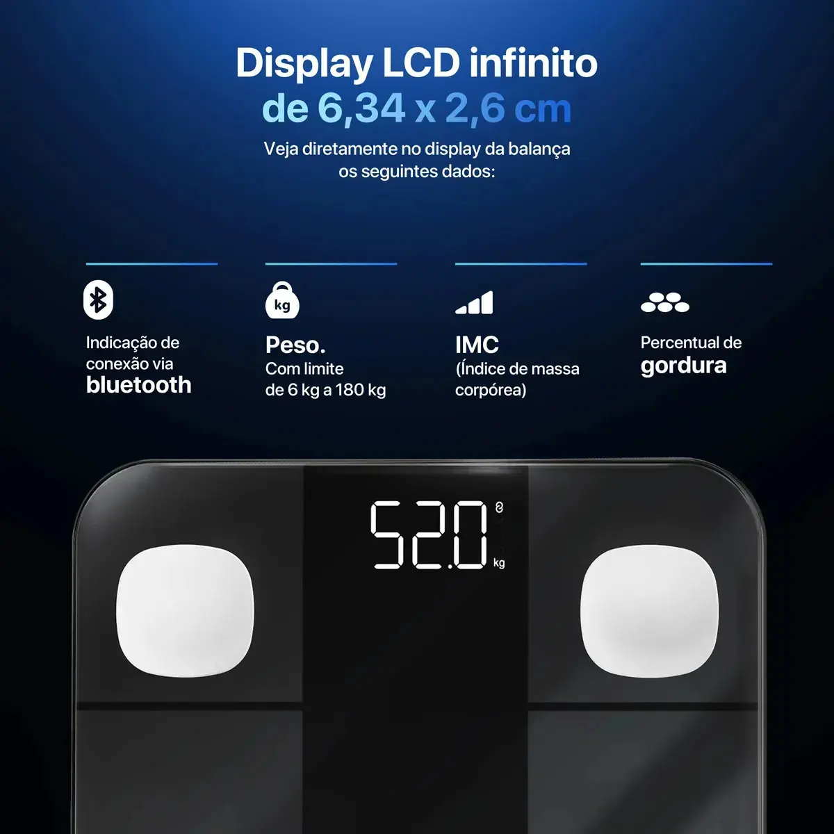 Balança Digital Corporal Bioimpedância Aplicativo Bluetooth Relaxmedic thumbnail 4