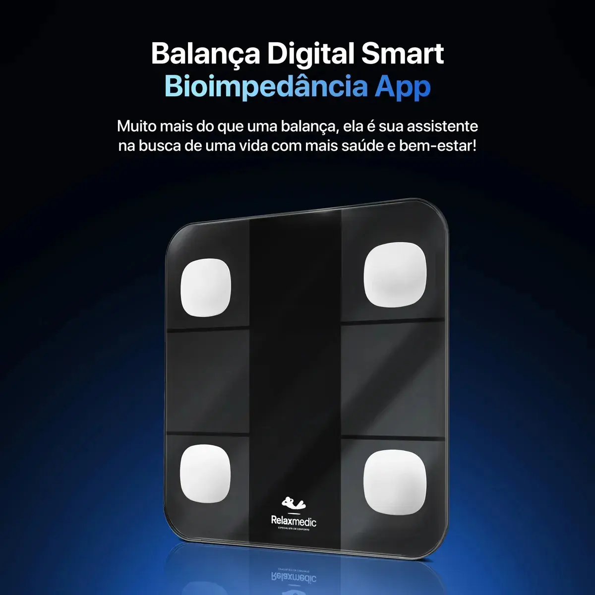 Balança Digital Corporal Bioimpedância Aplicativo Bluetooth Relaxmedic thumbnail 7