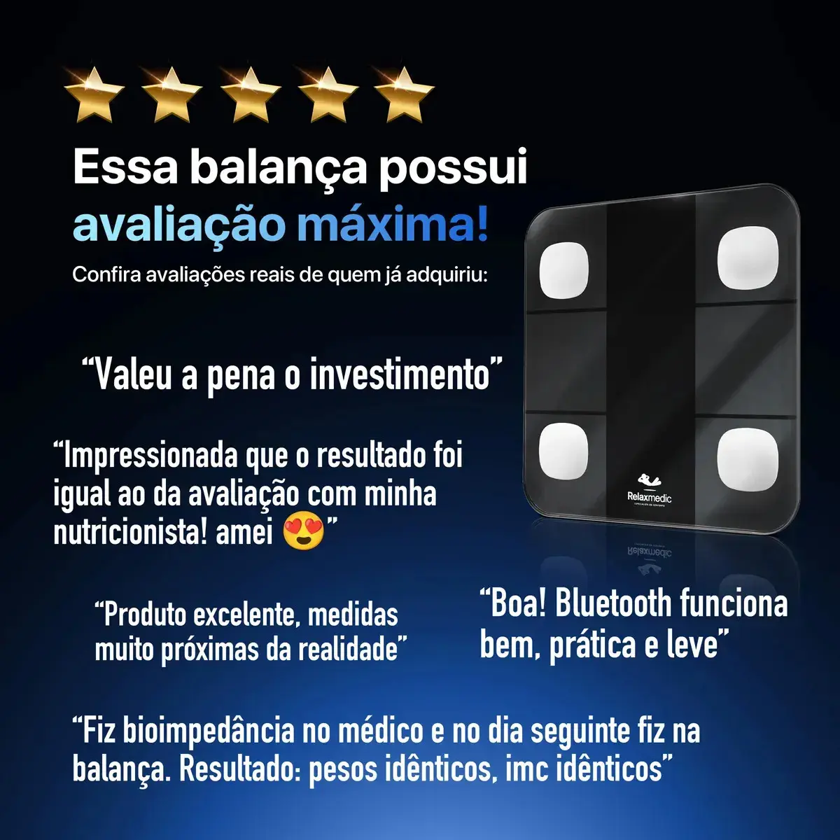 Balança Digital Corporal Bioimpedância Aplicativo Bluetooth Relaxmedic thumbnail 8
