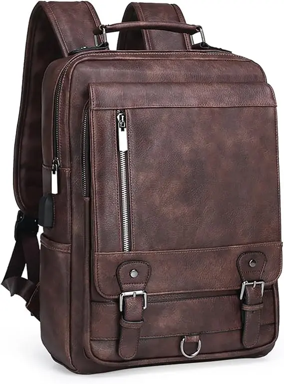 Mochila De Couro Executiva Resistente Viagem Masculino Femin