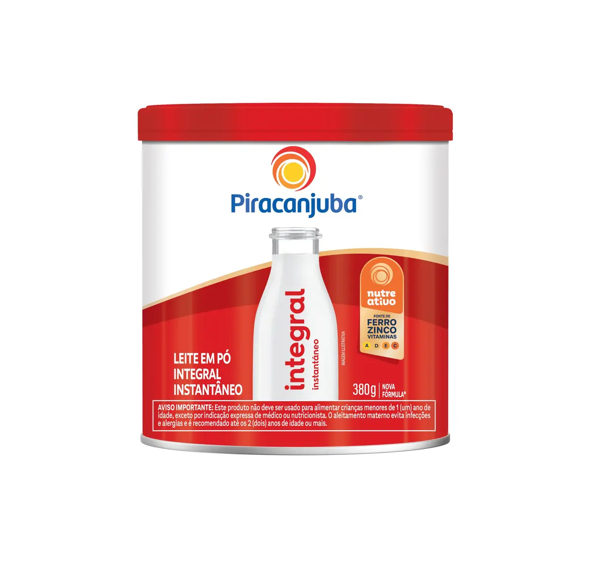 Leite em Pó Integral Instantâneo Piracanjuba Lata 380g