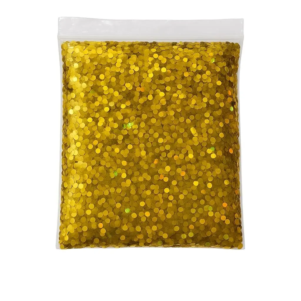 Confete Holográfico Mini 3mm 100g Dourado Fosco para Balão Bubble | Fácil de usar em balões bubble, cria efeito flutuante e luminoso