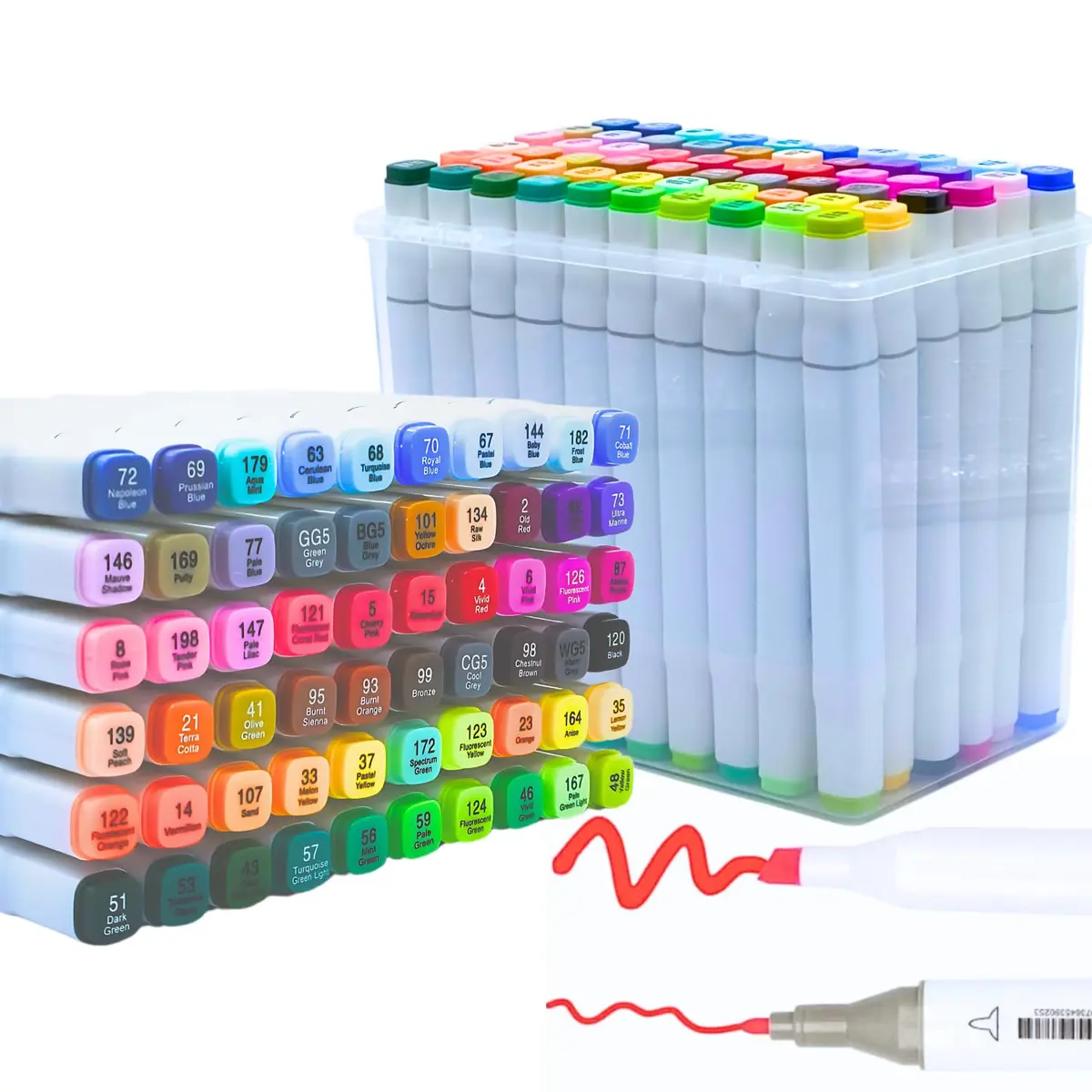 Conjunto De Marcadores Para Colorir A Base De Alcool 60 Cores, Canetinha Ponta Dupla Para Adultos E Crinças, Marcador Touch Markers, Marcadores Branc
