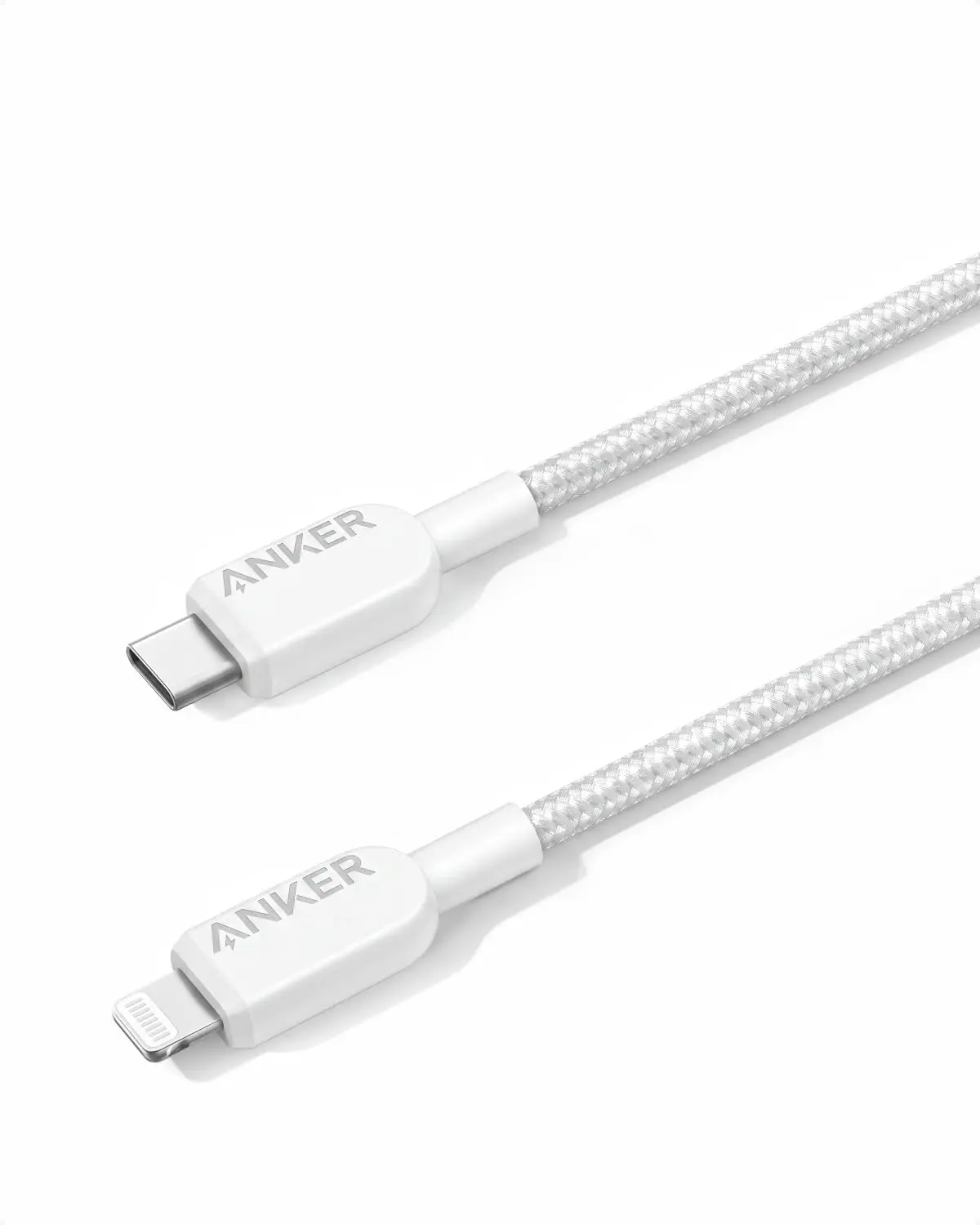 Anker Cabo iPhone USB-C para Lightning, Certificado pela Apple MFi, 0,9m | Carregamento Rápido Turbo, para iPhone 14/13/12/11/SE/X/XR/XS/8 e Outros Dispositivos Apple, Carregador Não Incluído, Branco - 1