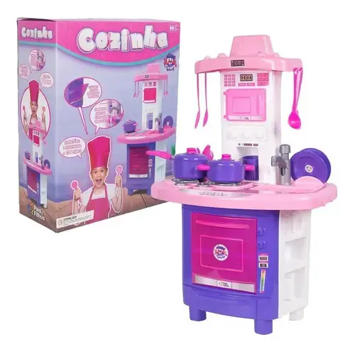 Kit Cozinha Fogão Infantil De Brinquedo Completa Sai Água thumbnail 8