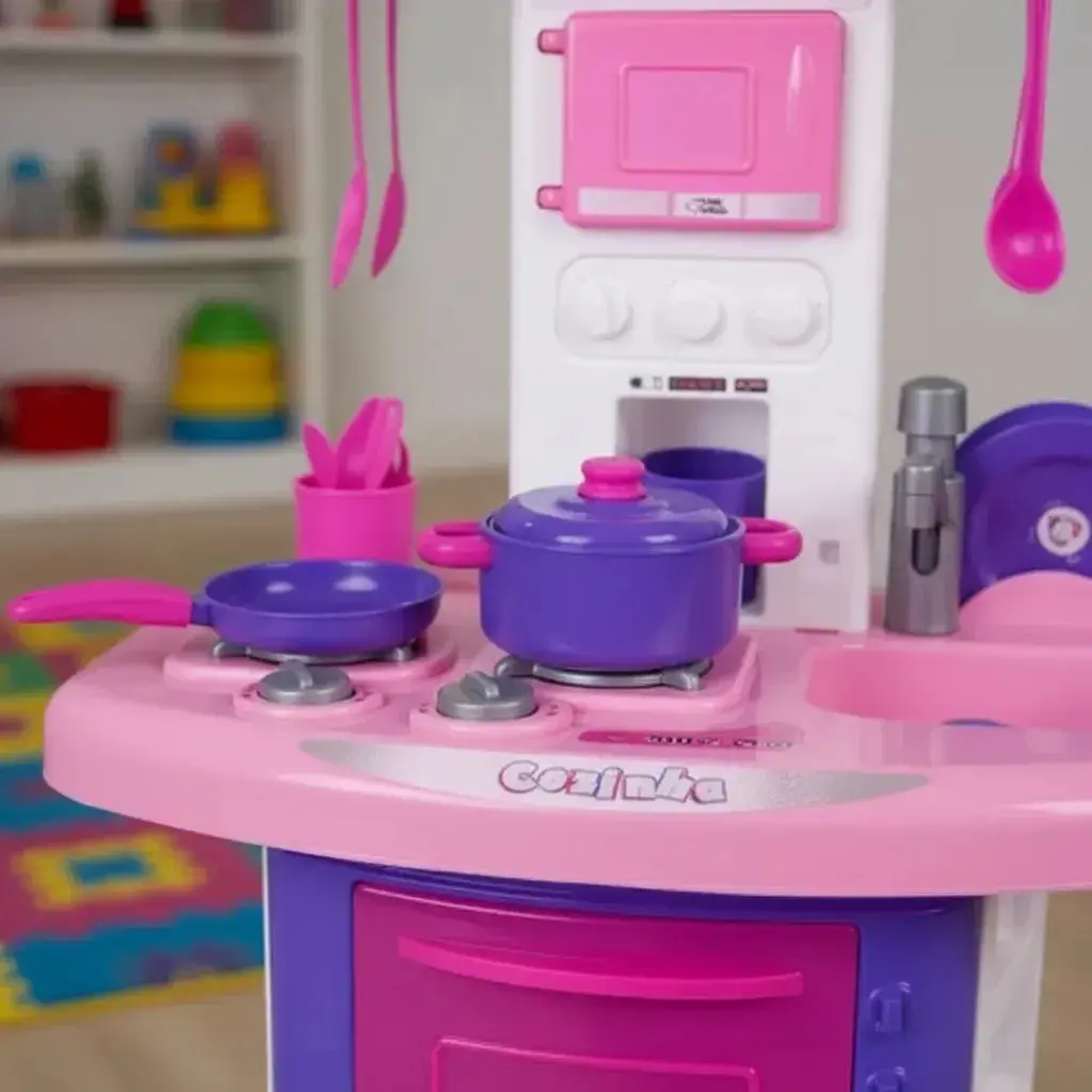 Kit Cozinha Fogão Infantil De Brinquedo Completa Sai Água thumbnail 10
