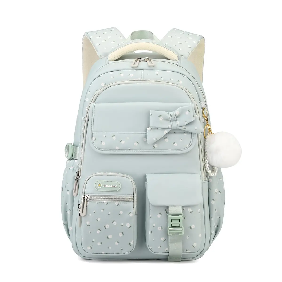 Mochila Escolar Infantil Floral para Meninas, 43x31x18 cm | Fits Notebook 15,6", Alças Acolchoadas, Resistente à Água, Múltiplos Bolsos, Para 10 a 14 Anos - 1