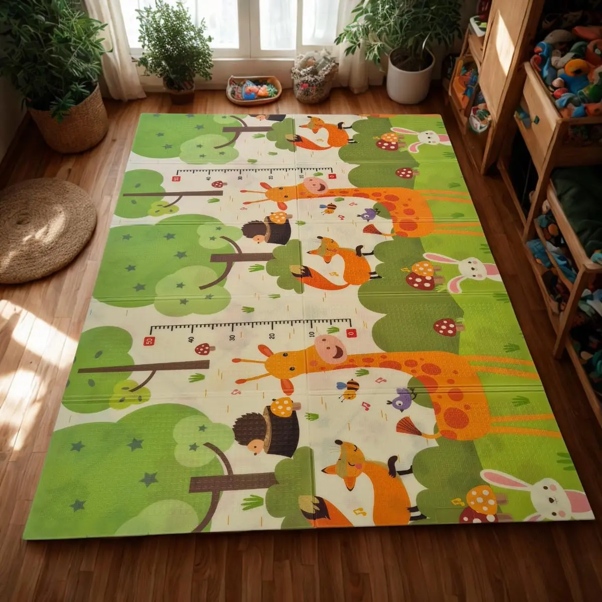 Tapete Tatame Infantil Dobrável Dupla Face 2x1,5m Antiderrapante Engatinhar Impermeável Confortável Educativo Acompanha Sacola Lavável Seguro Macio Estampas Variadas Quarto Brinquedoteca Bebês Criança