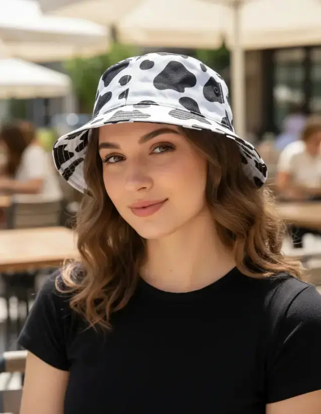 Chapéu Bucket Vaquinha Estiloso Moda Blogueira Jade Bbb Tamanho Un - 1