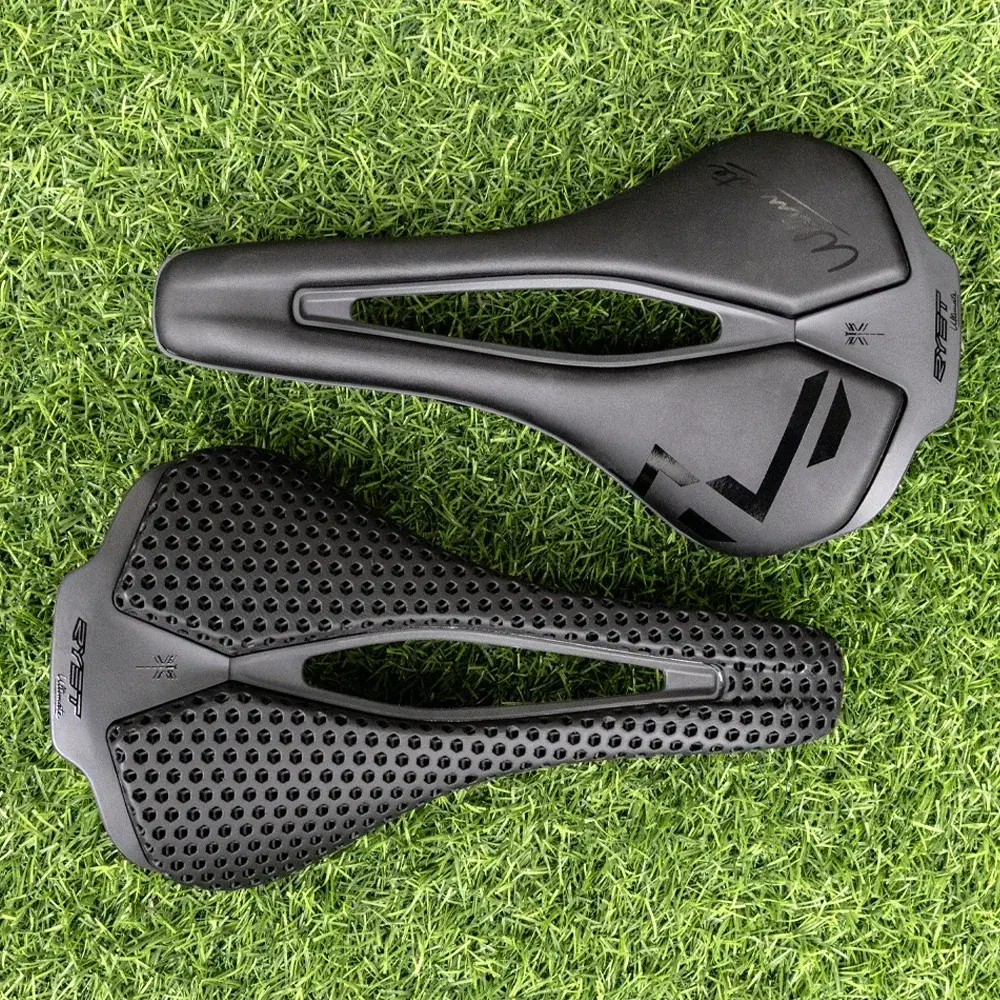 RYET-3D Impresso Bicycle Saddle, Almofada de Carbono, Super Leve, Assento para MTB, Cascalho, Bicicleta de Estrada, Acessórios de Ciclismo, 120g