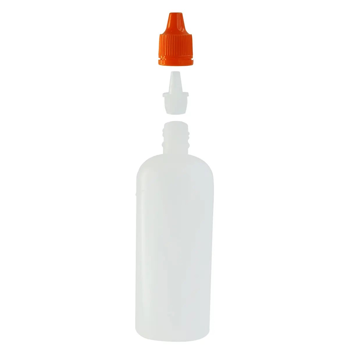 Frasco Plástico Natural C/Conta Gotas 120ml (20 Unid.) (Laranja)