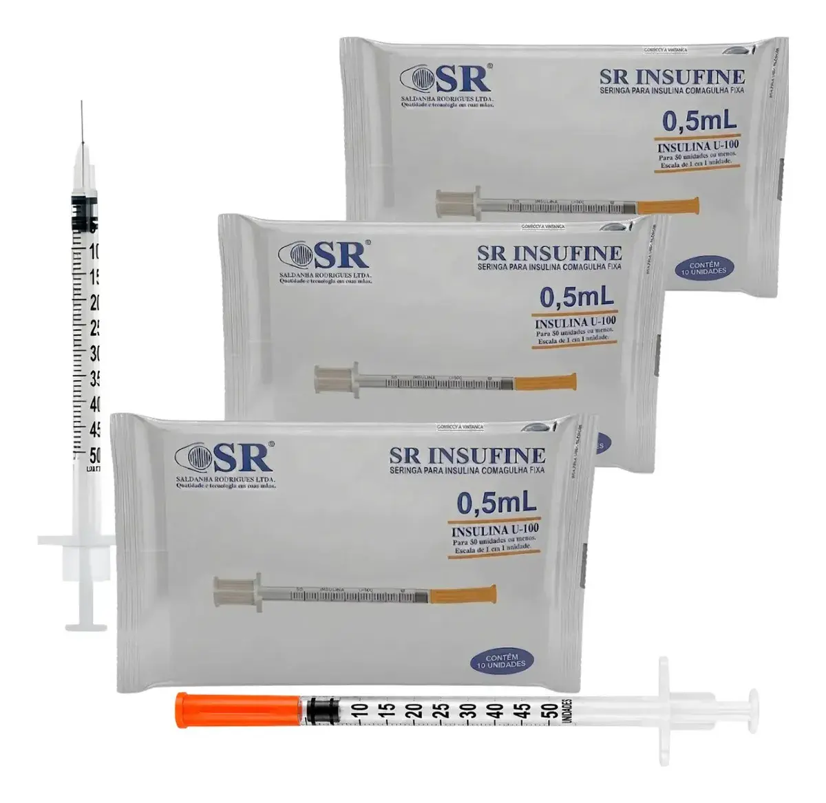 Kit 30 Seringas Insulina 0,5ml C/agulha Fixa 8mm X0,30m Sr 0.5 Ml thumbnail 2
