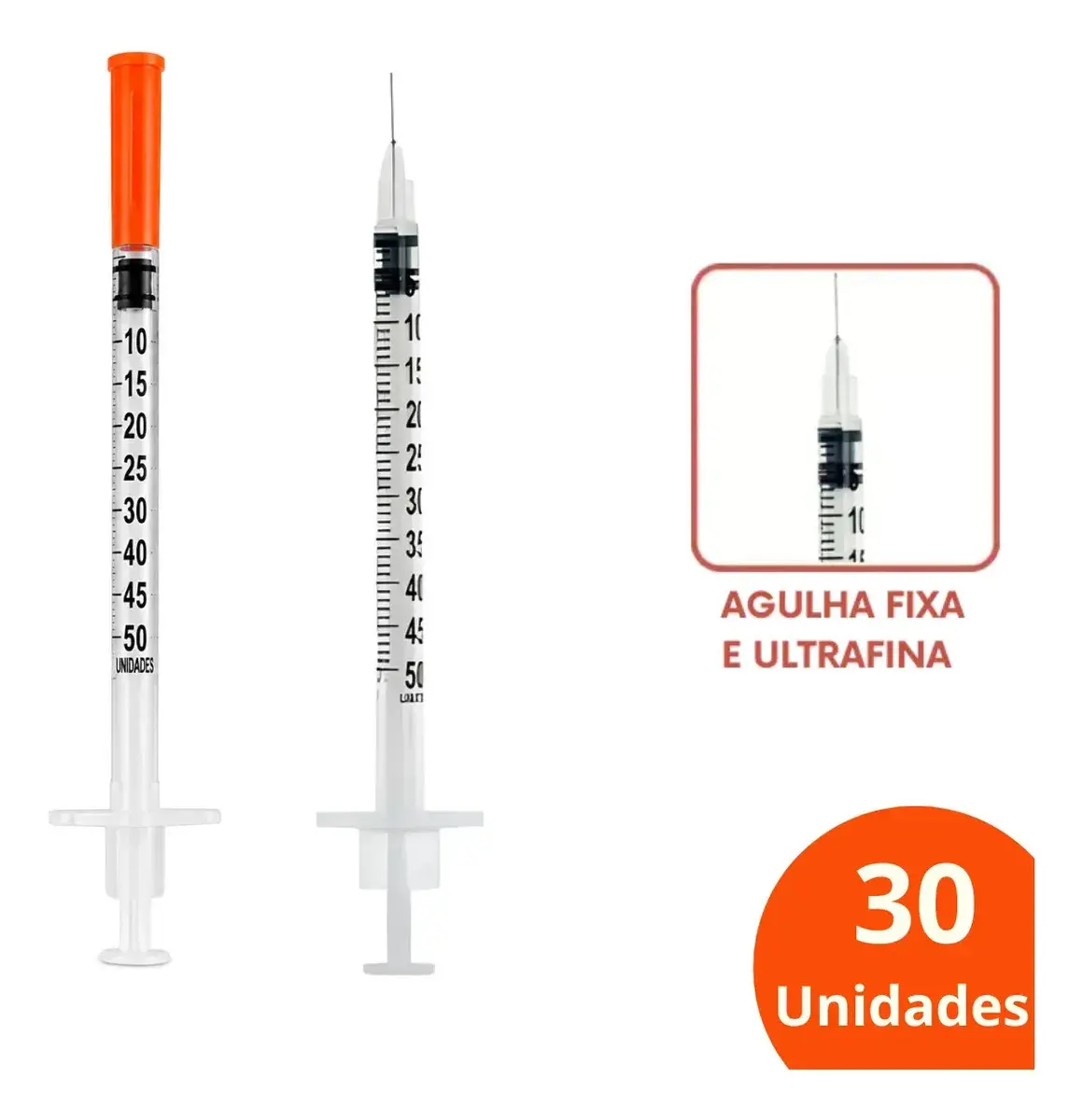 Kit 30 Seringas Insulina 0,5ml C/agulha Fixa 8mm X0,30m Sr 0.5 Ml thumbnail 3