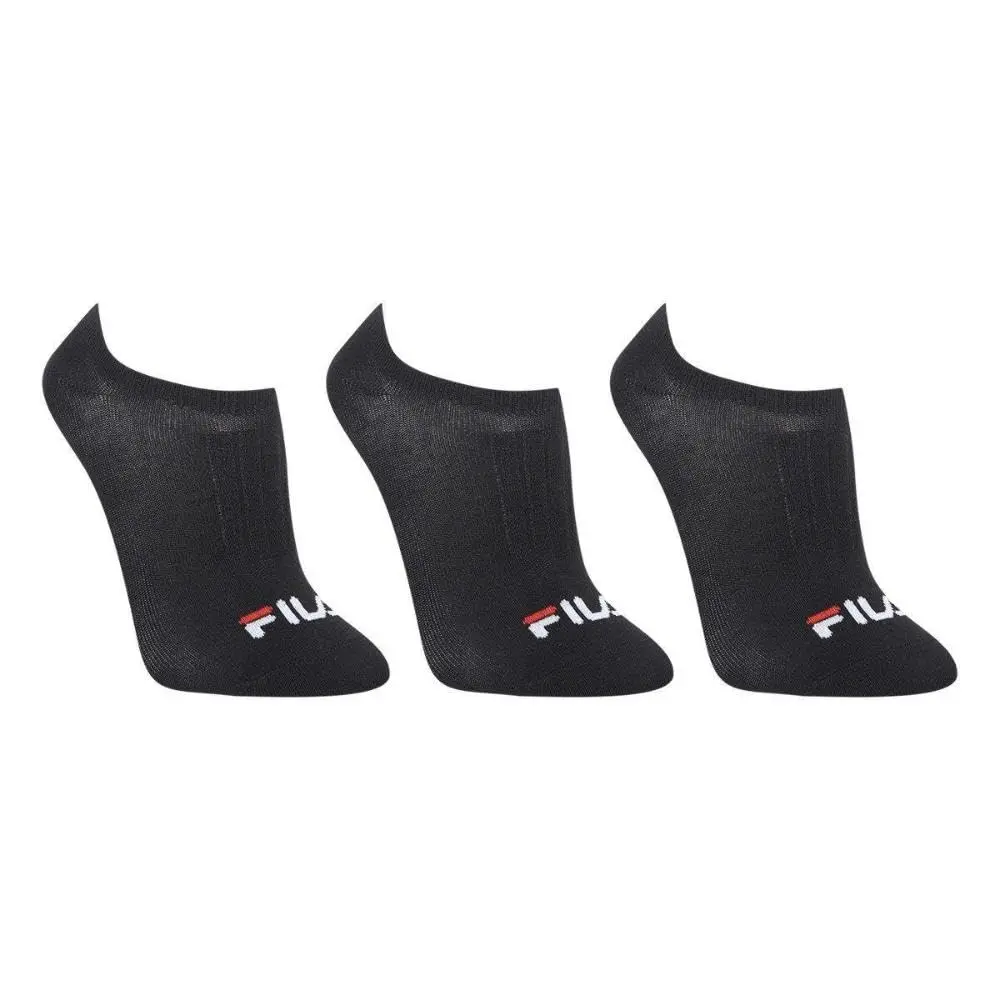 Meia Tripack Unisex Fila Cano Curto Lisa, Preto, 39-43