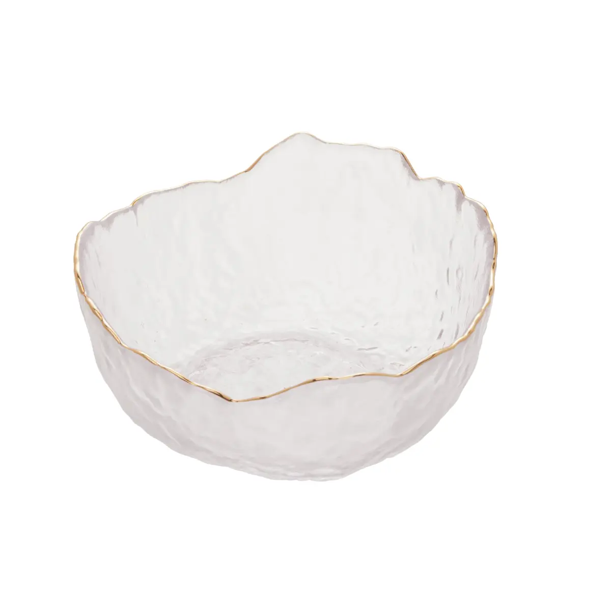 WOLFF - Bowl de Cristal Martelado com Borda Dourada Taj 300ml