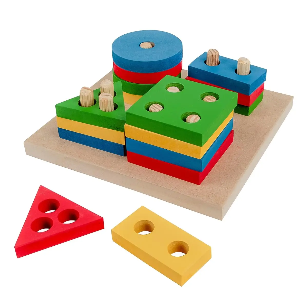 Carlu Brinquedos - Prancha de Seleção Pequena Jogo Educativo, 3+ Anos, 16 Peças, Multicolorido, 1078