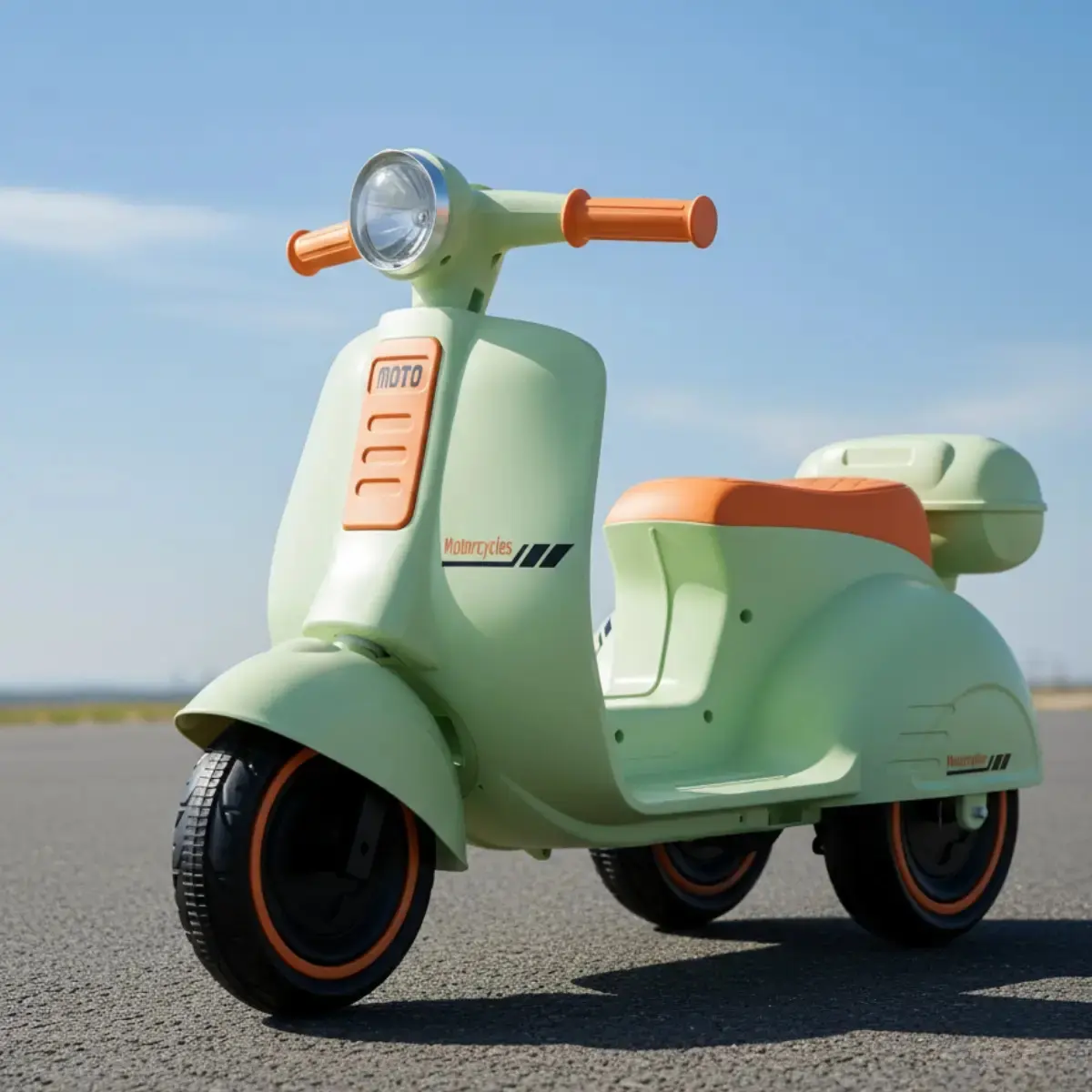 Mini Scooter Moto Elétrica Frente E Ré Bateria 6v Som E Luz Cor Verde-claro Voltagem Do Carregador 127/220v - 1