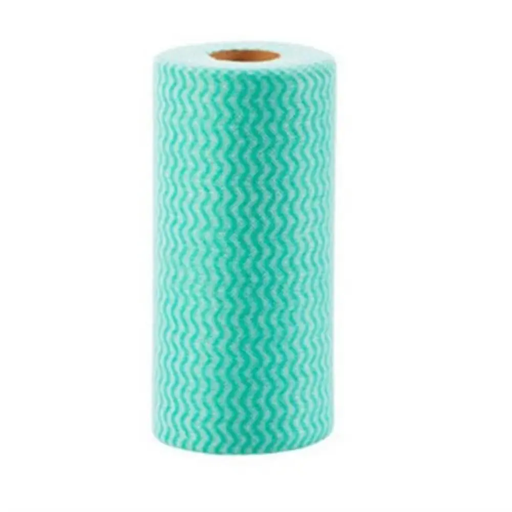 Pano Descartável Multiuso Tipo Perfex em Rolo com 50 Unidades – 25x30cm – Reutilizável e Super Absorvente (Verde) - 1