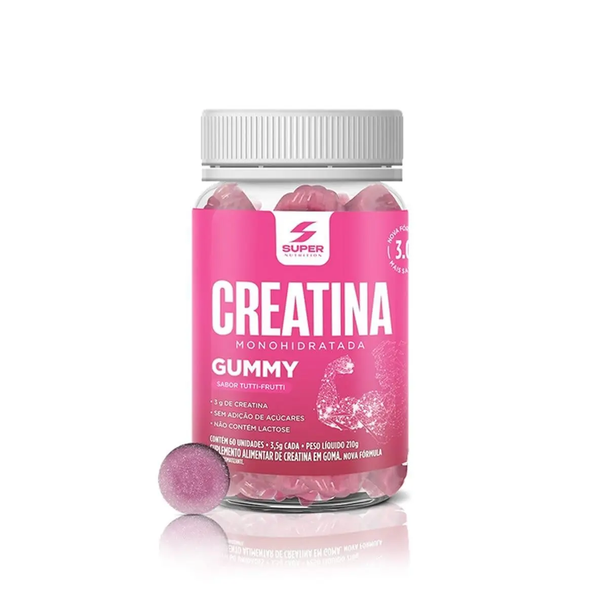 Super Gummy Creatina (60 gomas), Tuti Fruti, Super Nutrition
