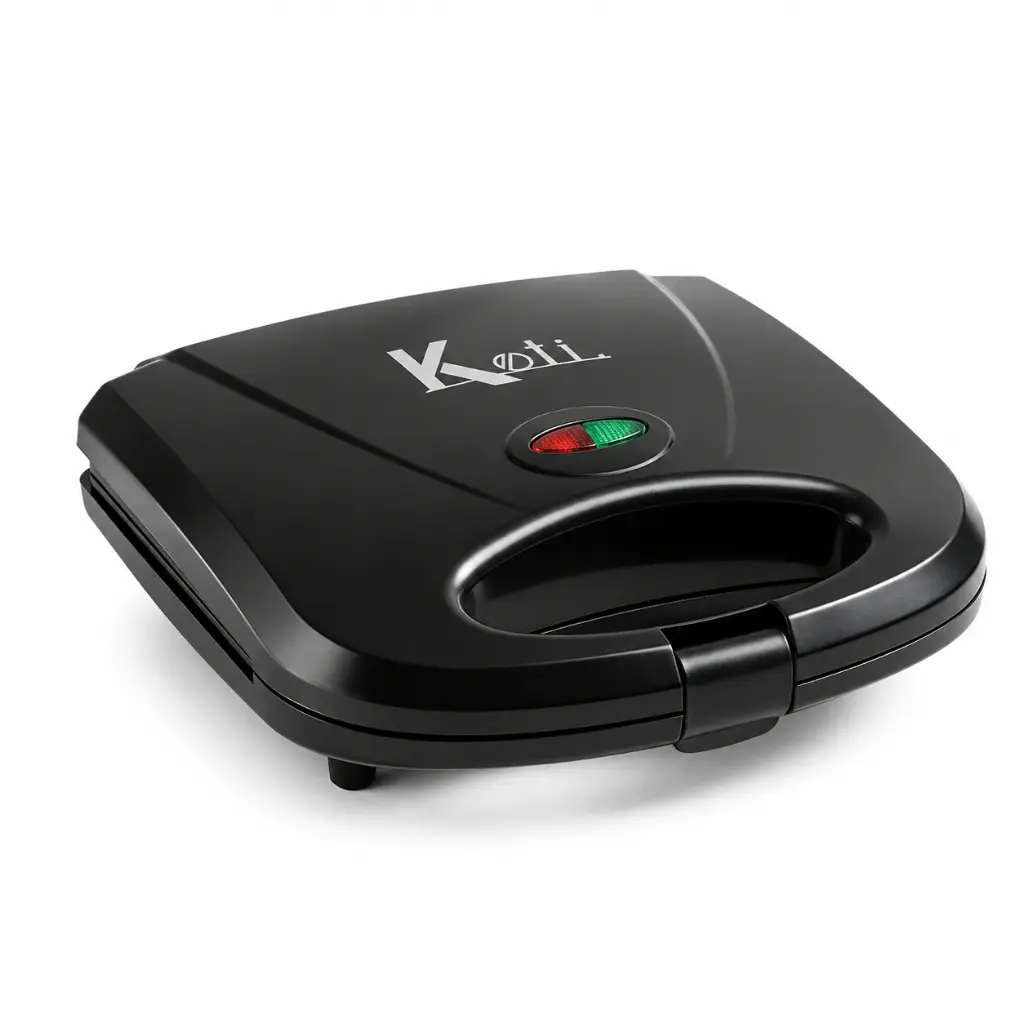 Sanduicheira Grill Elétrica 750W Antiaderente Koti Preta Faz 2 Sanduíches Rápido 110V ou 220V