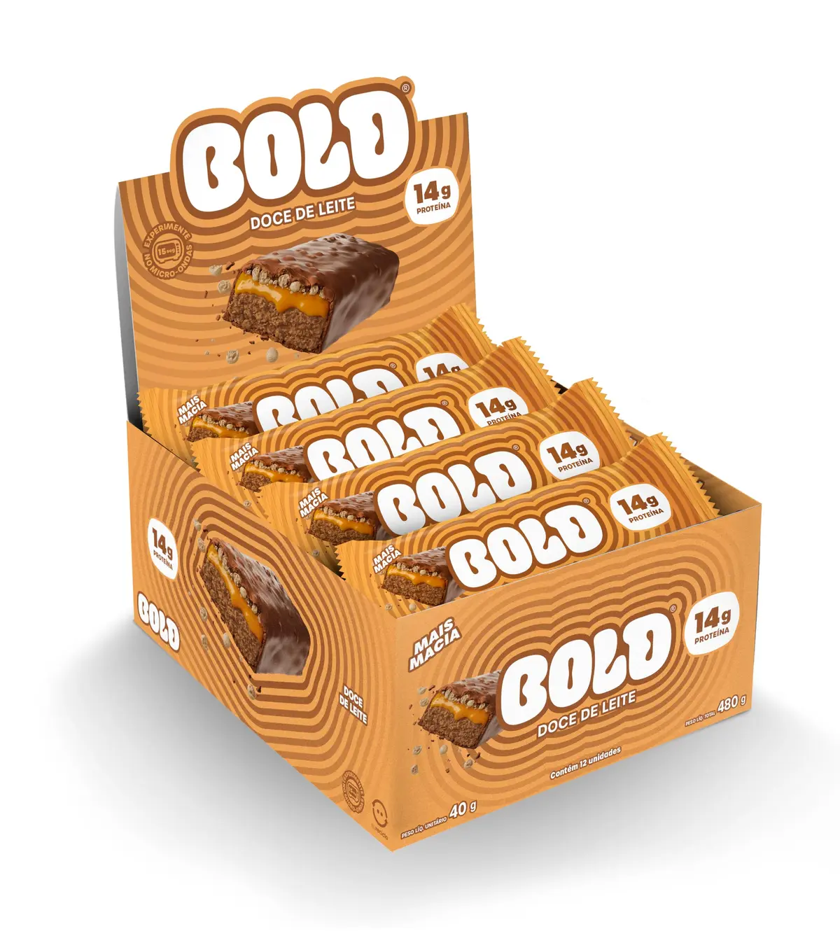 Bold Barra de Proteína Doce de Leite 40g (12 Unidades) - 1